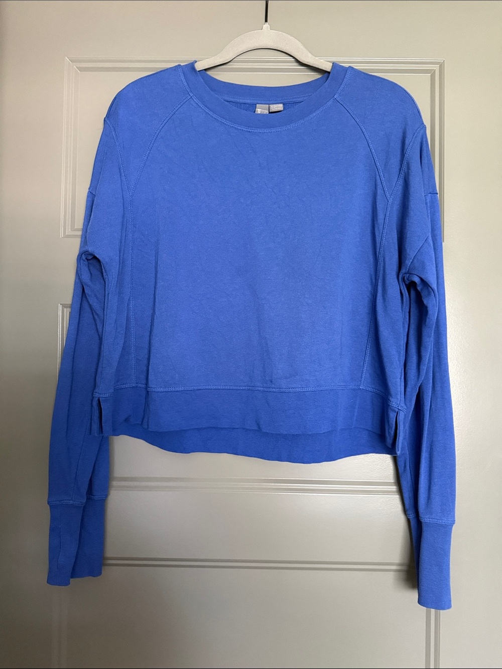 Sweaty Betty After Class Blue Cropped Crewneck Sweatshirt